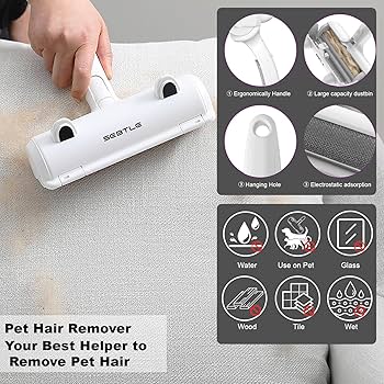 Reusable Pet Hair Remover Roller - Self-Cleaning Fur Removal Tool